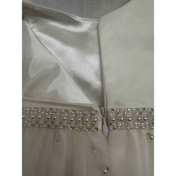 Child's formal dress Couture Princess Sz 3T White with beads/rinestones - Picture 10 of 16